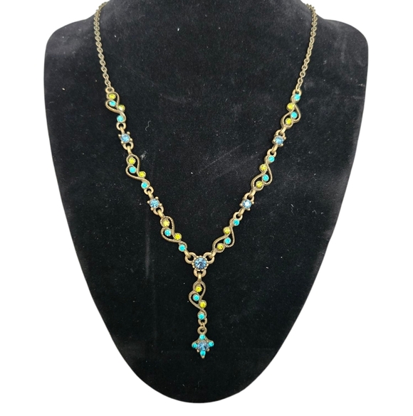 Cookie Lee Jewelry - Cookie Lee Elegant Gold and Blue Necklace